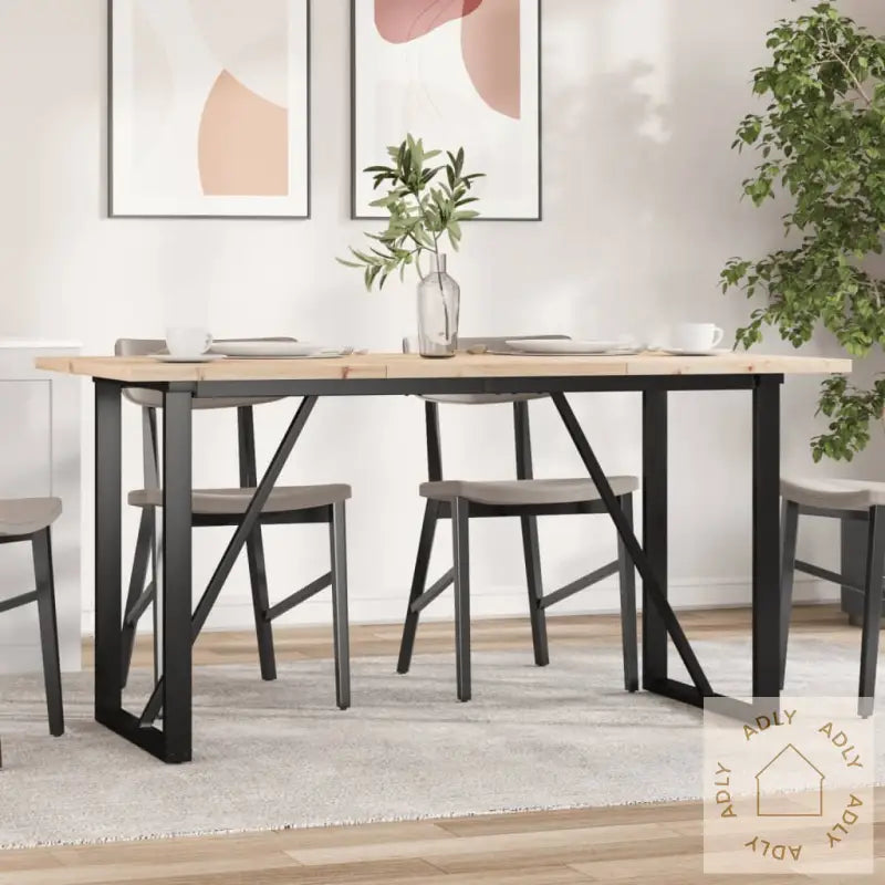 Spisebord O-Ramme 160X80X75,5 Cm Heltre Furu Og Stål