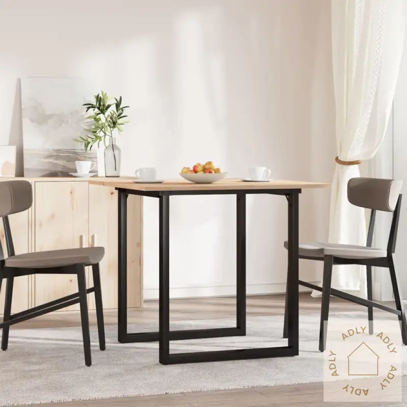 Spisebord O-Ramme 80X80X75 Cm Heltre Furu Og Stål