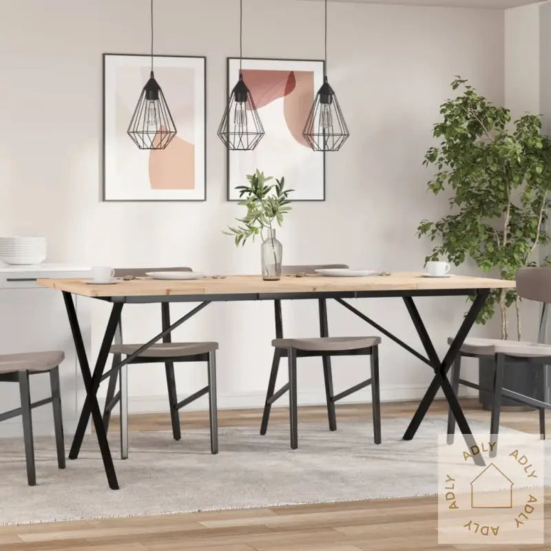 Spisebord X-Ramme 180X90X75,5 Cm Heltre Furu Og Stål