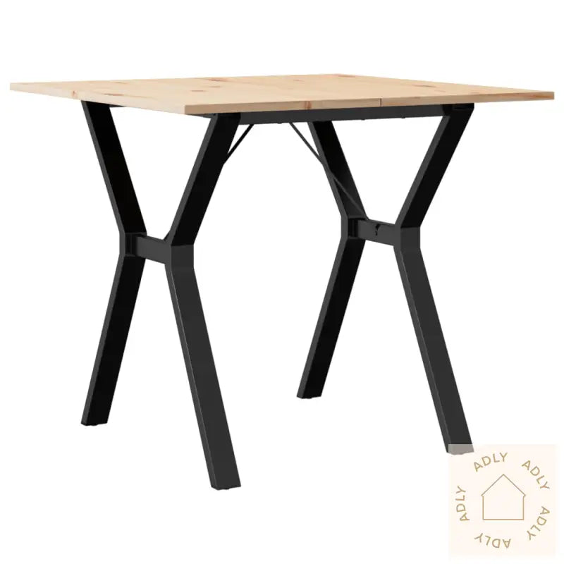 Spisebord Y-Ramme 90X90X75 Cm Heltre Furu Og Stål