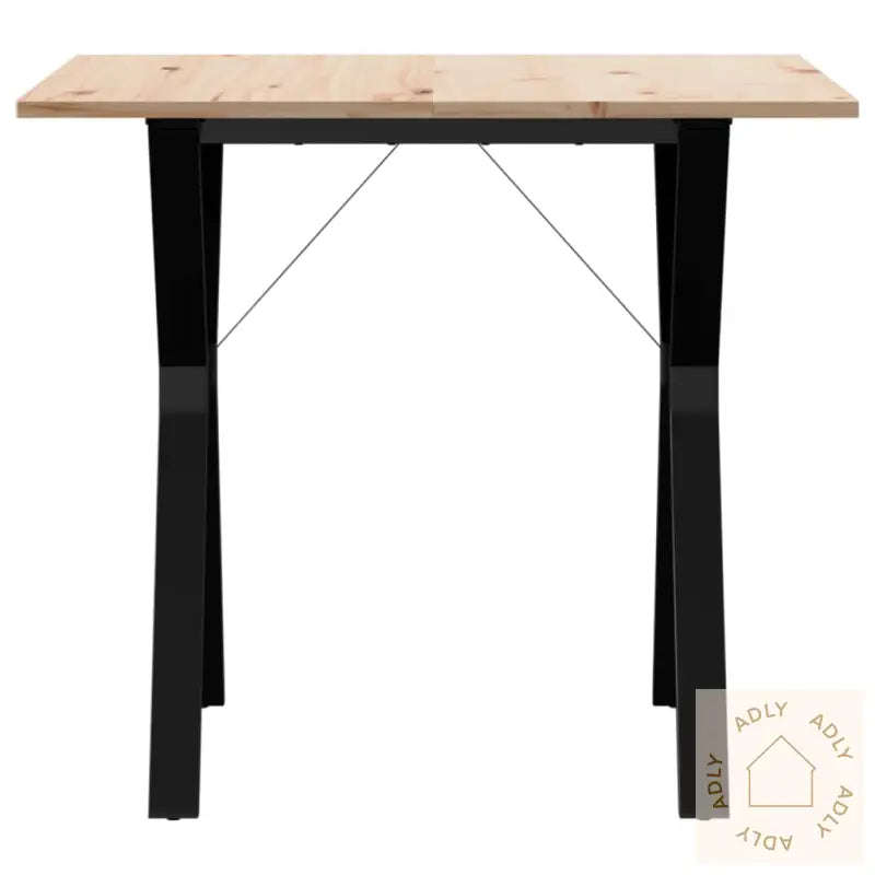 Spisebord Y-Ramme 90X90X75 Cm Heltre Furu Og Stål