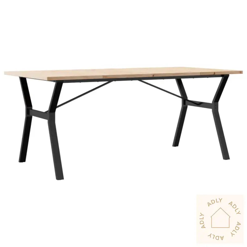 Spisebord Y-Ramme 180X90X75,5 Cm Heltre Furu Og Stål