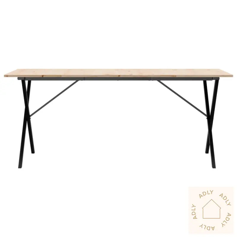 Spisebord X-Ramme 180X90X75 Cm Heltre Furu Og Stål