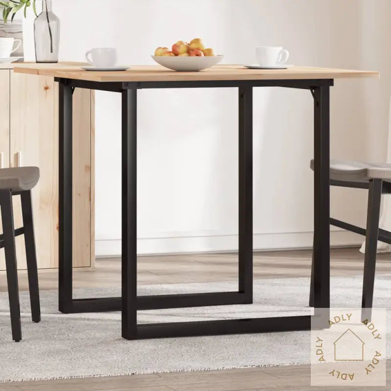 Spisebord O-Ramme 80X80X75 Cm Heltre Furu Og Stål