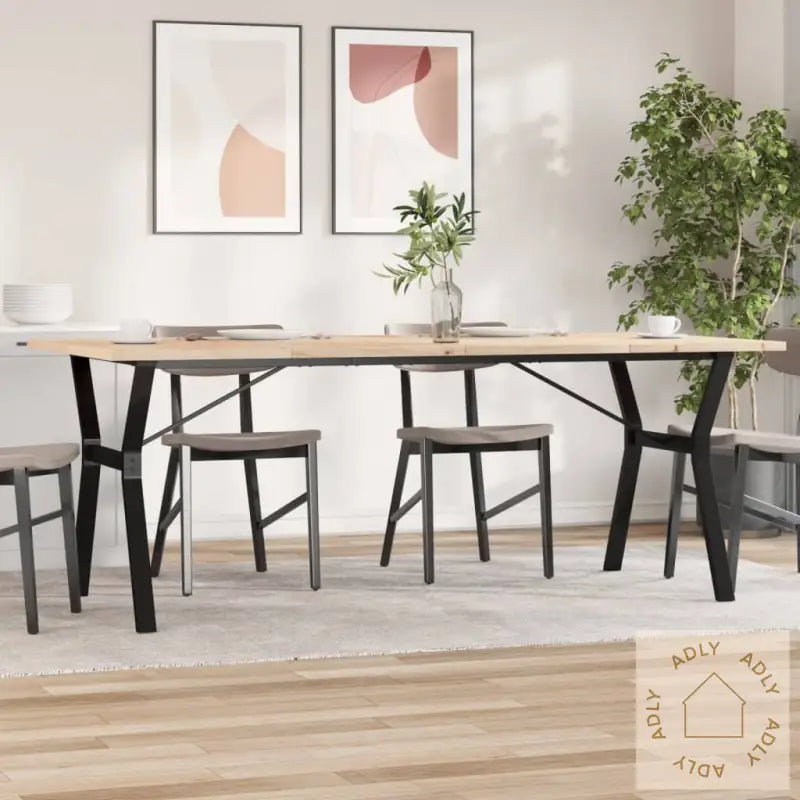 Spisebord Y-Ramme 200X100X75,5 Cm Heltre Furu Og Stål