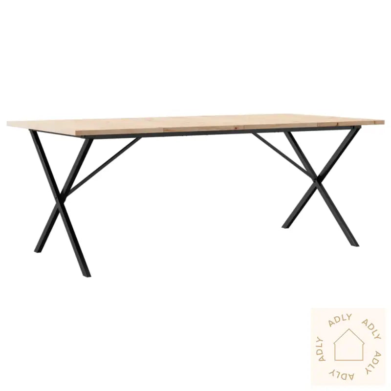 Spisebord X-Ramme 200X100X75,5 Cm Heltre Furu Og Stål