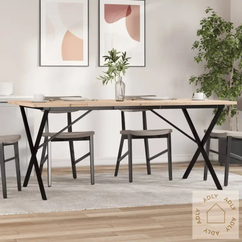 Spisebord X-Ramme 180X90X75,5 Cm Heltre Furu Og Stål