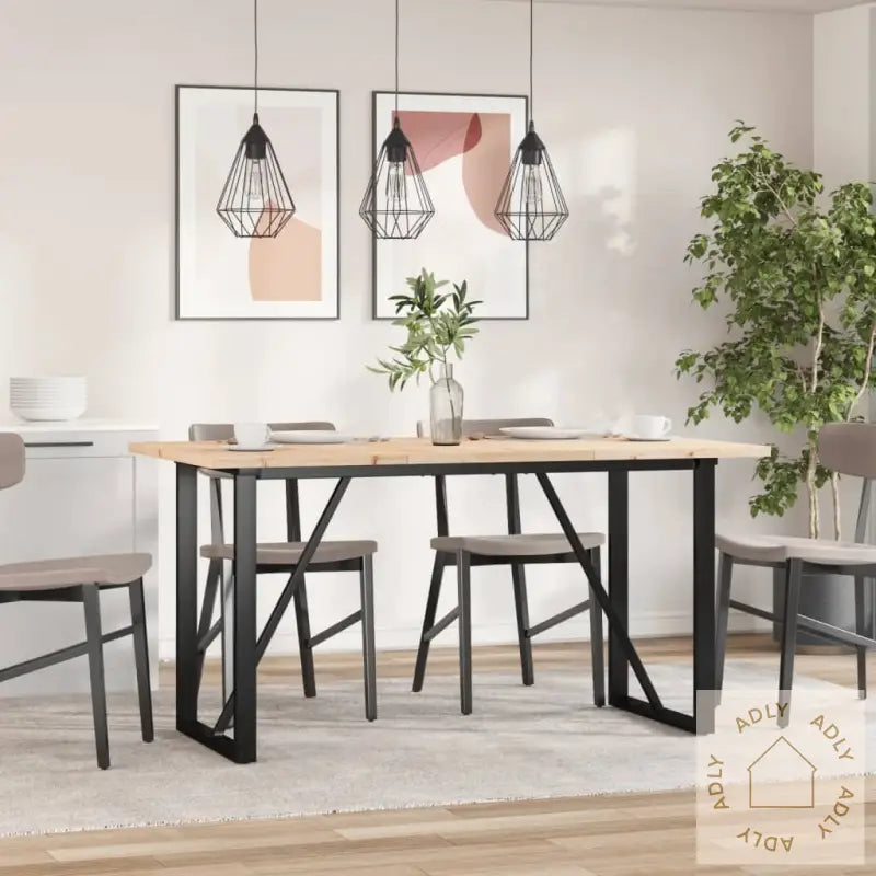 Spisebord O-Ramme 160X80X75,5 Cm Heltre Furu Og Stål