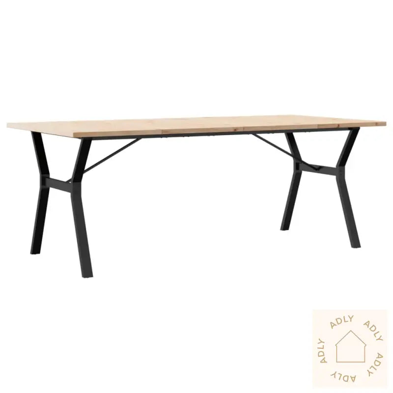 Spisebord Y-Ramme 200X100X75,5 Cm Heltre Furu Og Stål