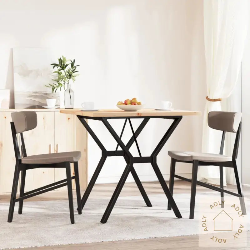Spisebord Y-Ramme 80X80X75,5 Cm Heltre Furu Og Stål