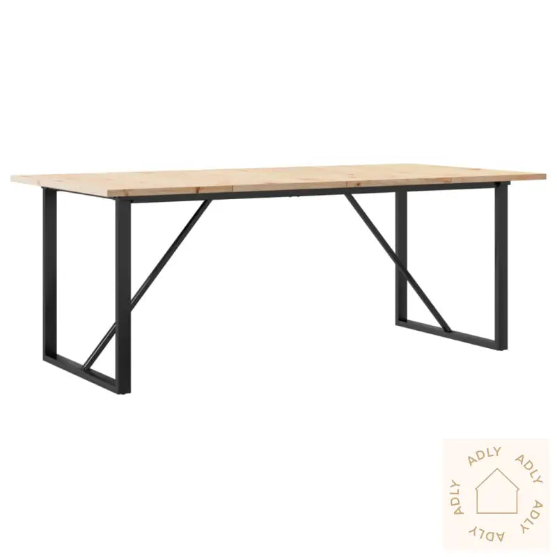 Spisebord O-Ramme 200X100X75,5 Cm Heltre Furu Og Stål