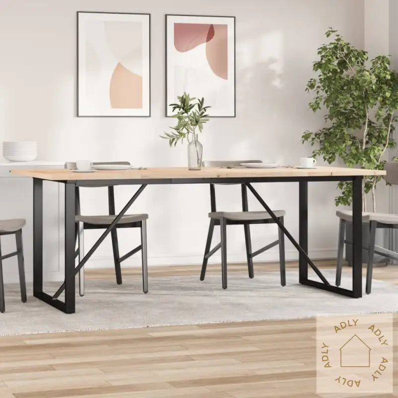 Spisebord O-Ramme 200X100X75,5 Cm Heltre Furu Og Stål