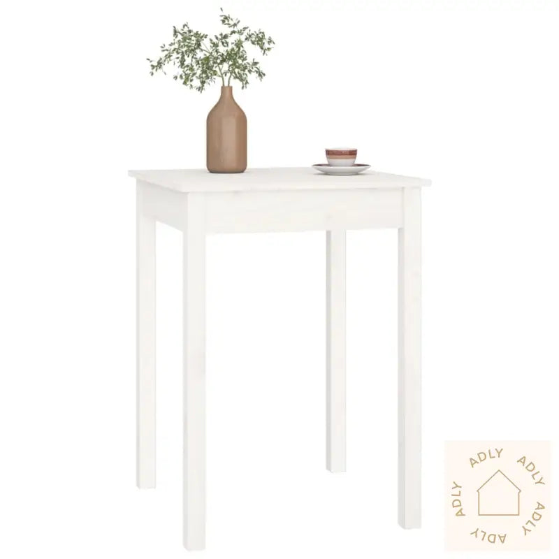 Sidebord Hvit 55X55X75 Cm Heltre Furu