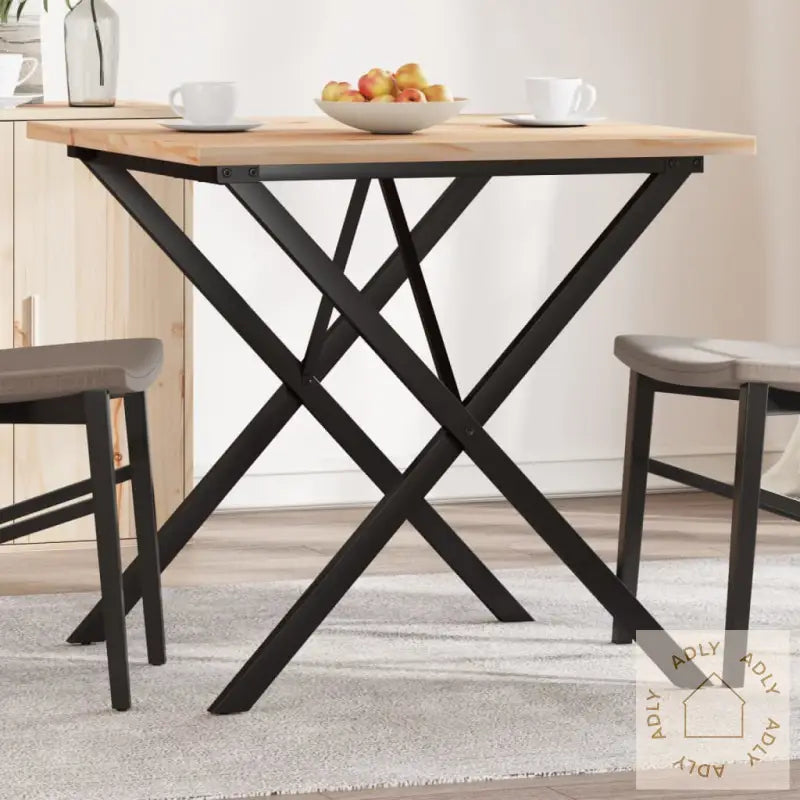 Spisebord X-Ramme 90X90X75,5 Cm Heltre Furu Og Stål