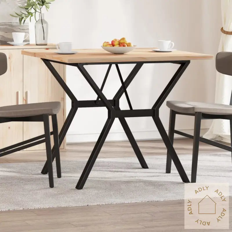 Spisebord Y-Ramme 90X90X75,5 Cm Heltre Furu Og Stål