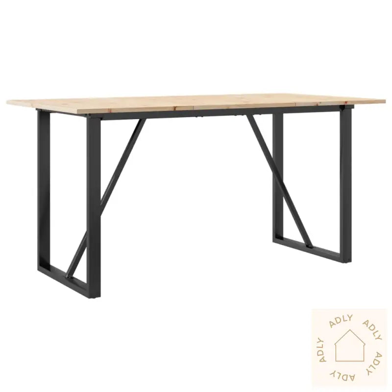 Spisebord O-Ramme 160X80X75 Cm Heltre Furu Og Stål