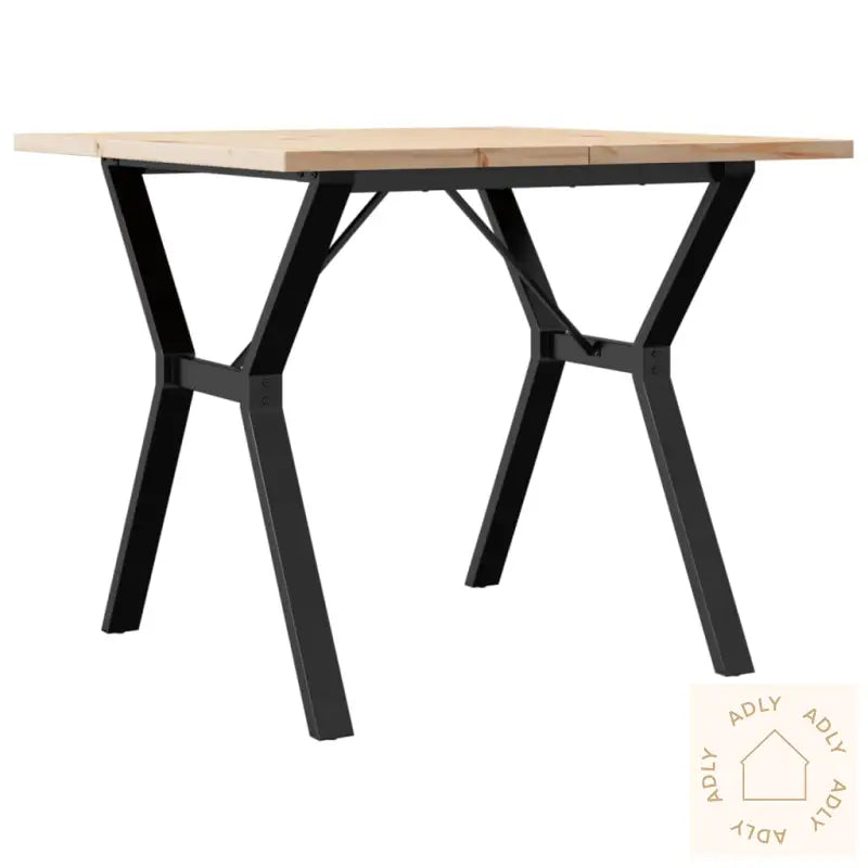Spisebord Y-Ramme 90X90X75,5 Cm Heltre Furu Og Stål