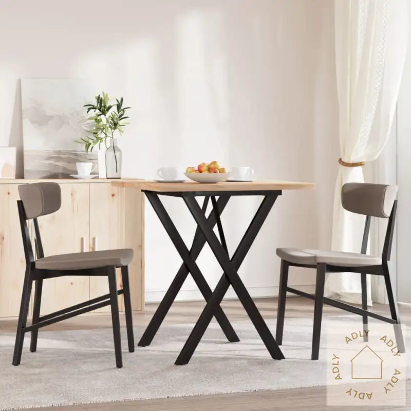 Spisebord X-Ramme 70X70X75,5 Cm Heltre Furu Og Stål