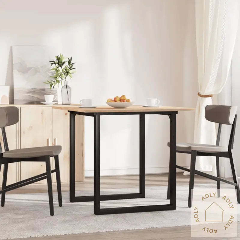 Spisebord O-Ramme 90X90X75 Cm Heltre Furu Og Stål