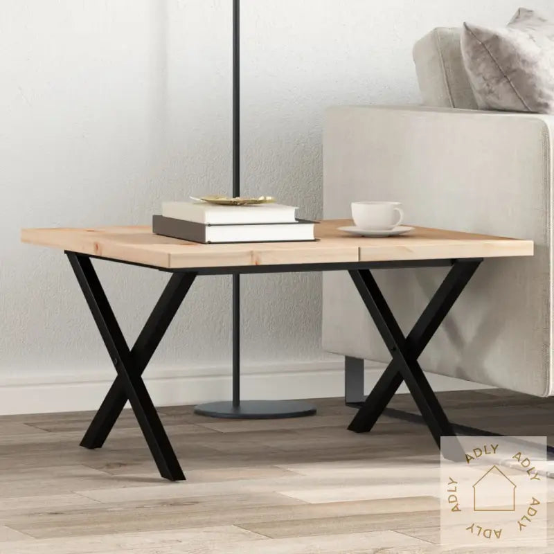 Salongbord X-Ramme 60X60X40,5 Cm Heltre Furu Og Stål