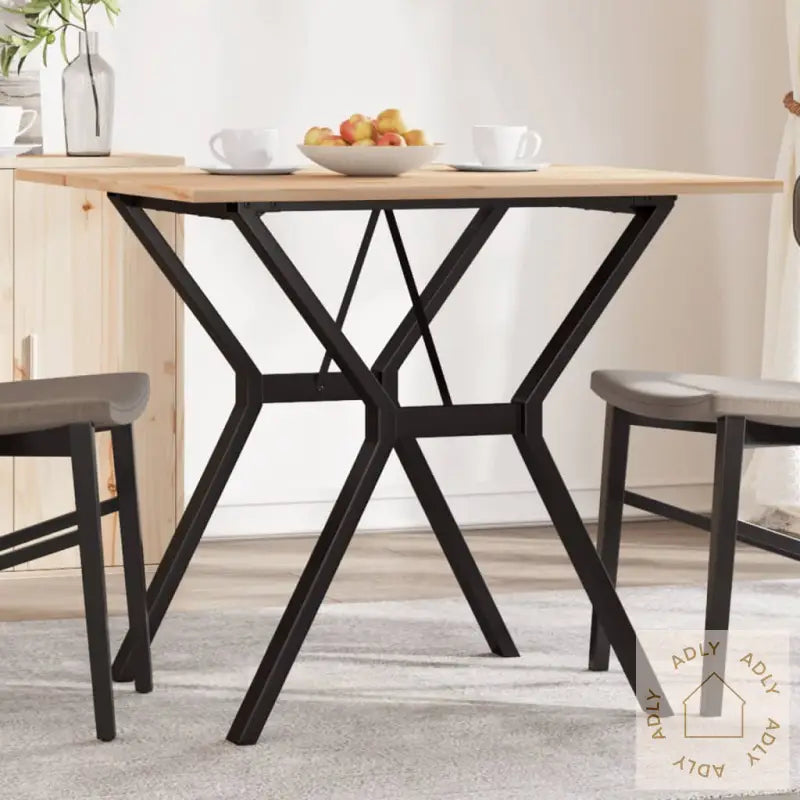 Spisebord Y-Ramme 80X80X75 Cm Heltre Furu Og Stål