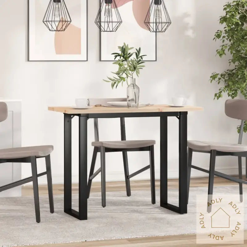 Spisebord O-Ramme 100X50X75,5 Cm Heltre Furu Og Stål