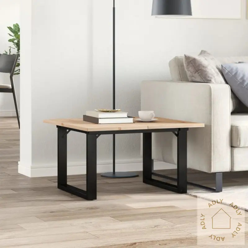 Salongbord O-Ramme 60X60X40 Cm Heltre Furu Og Stål