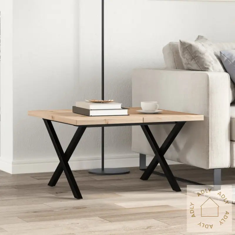 Salongbord X-Ramme 60X60X40,5 Cm Heltre Furu Og Stål