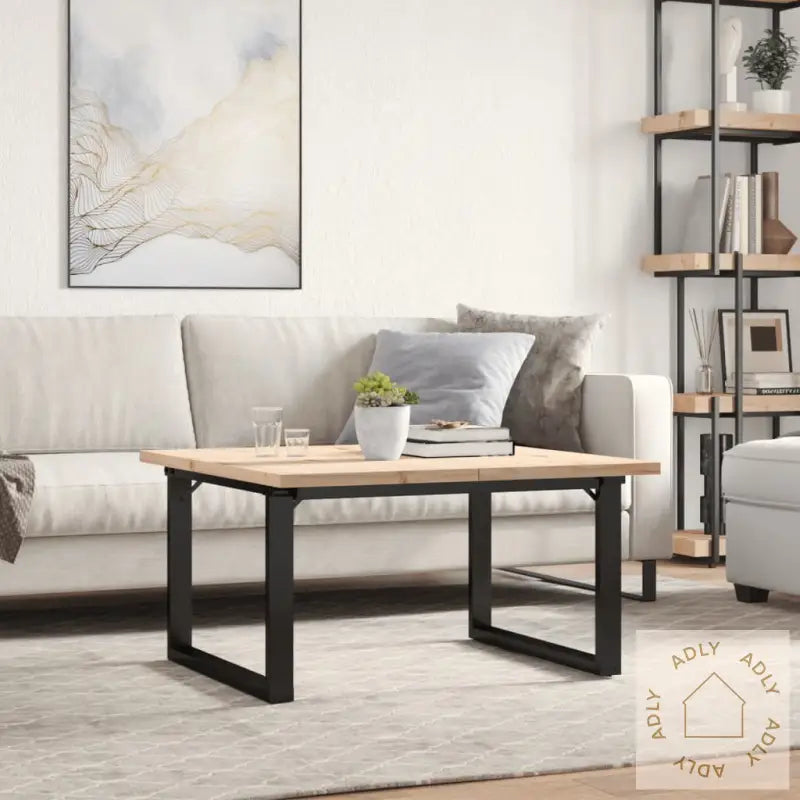 Salongbord O-Ramme 80X80X45,5 Cm Heltre Furu Og Stål