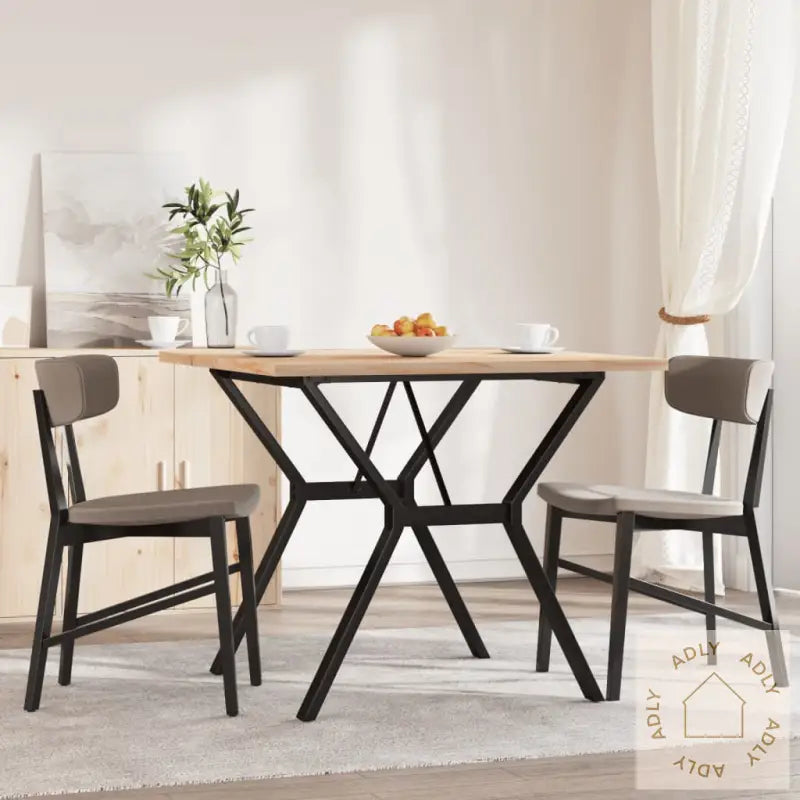 Spisebord Y-Ramme 90X90X75,5 Cm Heltre Furu Og Stål