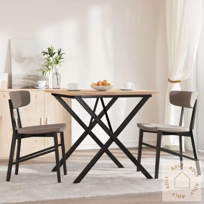 Spisebord X-Ramme 90X90X75,5 Cm Heltre Furu Og Stål
