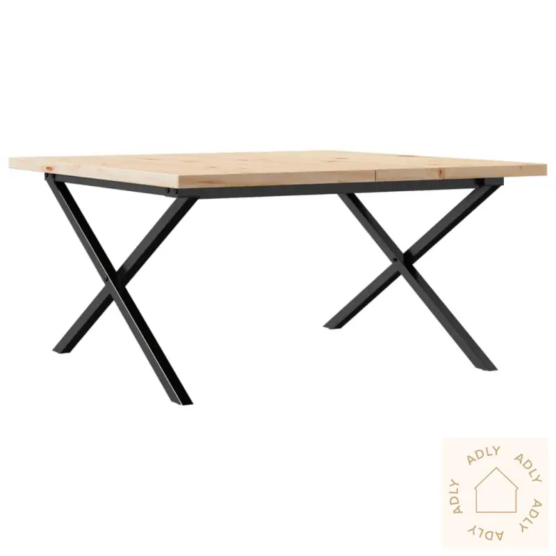 Salongbord X-Ramme 90X90X45,5 Cm Heltre Furu Og Stål