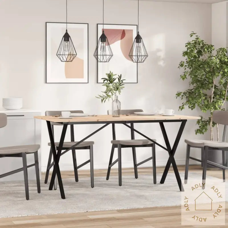 Salongbord X-Ramme 140X80X75 Cm Heltre Furu Og Stål