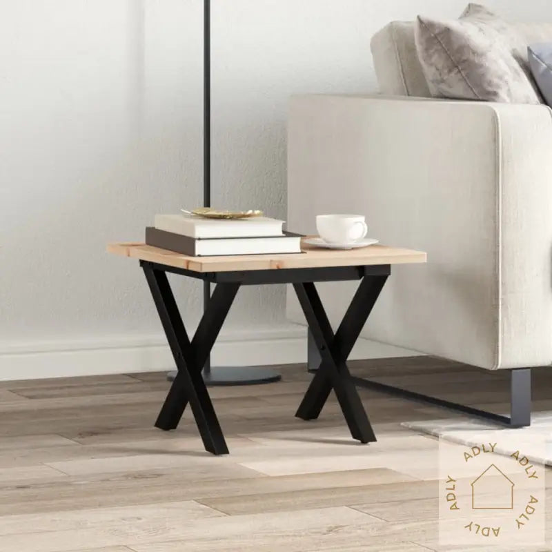 Salongbord X-Ramme 40X40X35 Cm Heltre Furu Og Stål