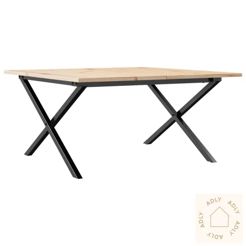 Salongbord X-Ramme 80X80X45 Cm Heltre Furu Og Stål
