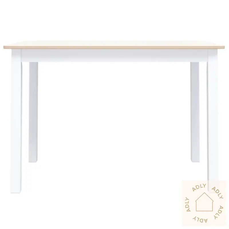 Spisebord Hvit Og Brun 114X71X75 Cm Heltre Gummitre