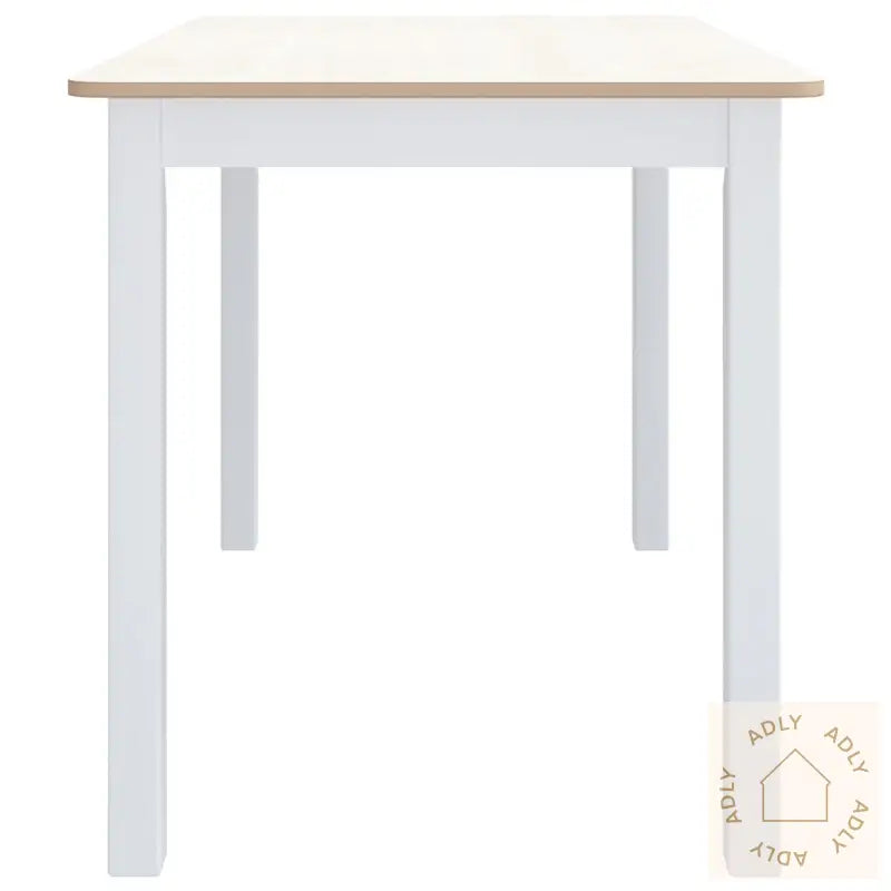 Spisebord Hvit Og Brun 114X71X75 Cm Heltre Gummitre