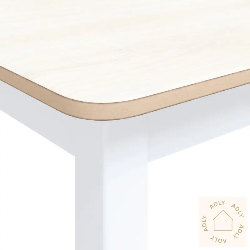 Spisebord Hvit Og Brun 114X71X75 Cm Heltre Gummitre