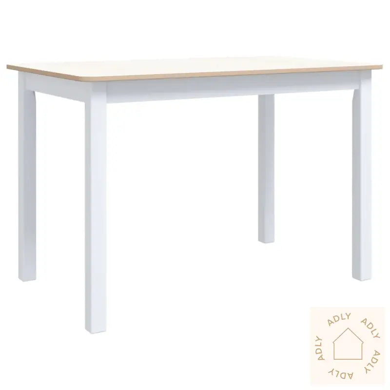 Spisebord Hvit Og Brun 114X71X75 Cm Heltre Gummitre