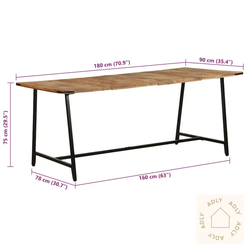 Spisebord 180X90X75 Cm Heltre Mango