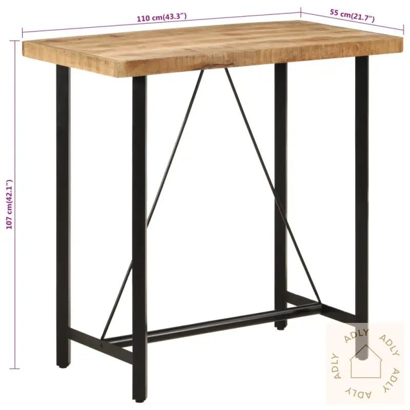 Barbord 110X55X107 Cm Heltre Mango Og Jern