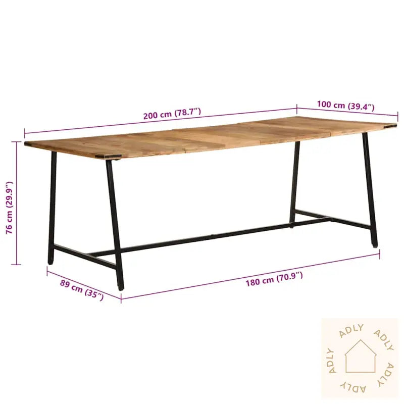 Spisebord 200X100X75 Cm Heltre Mango