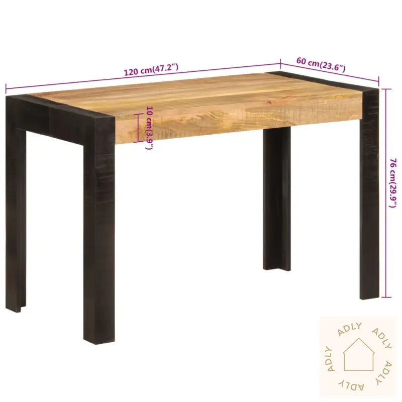 Spisebord 120X60X76 Cm Heltre Mango