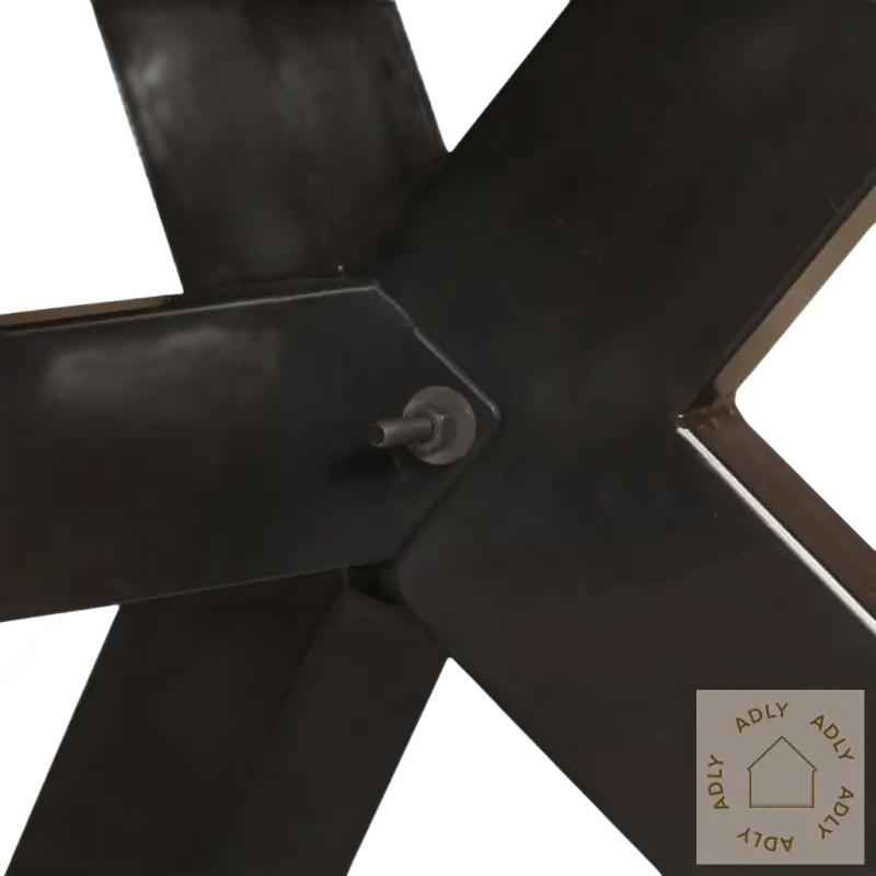 Sort metallbasis til spisebord i grovt heltre mango industriell stil