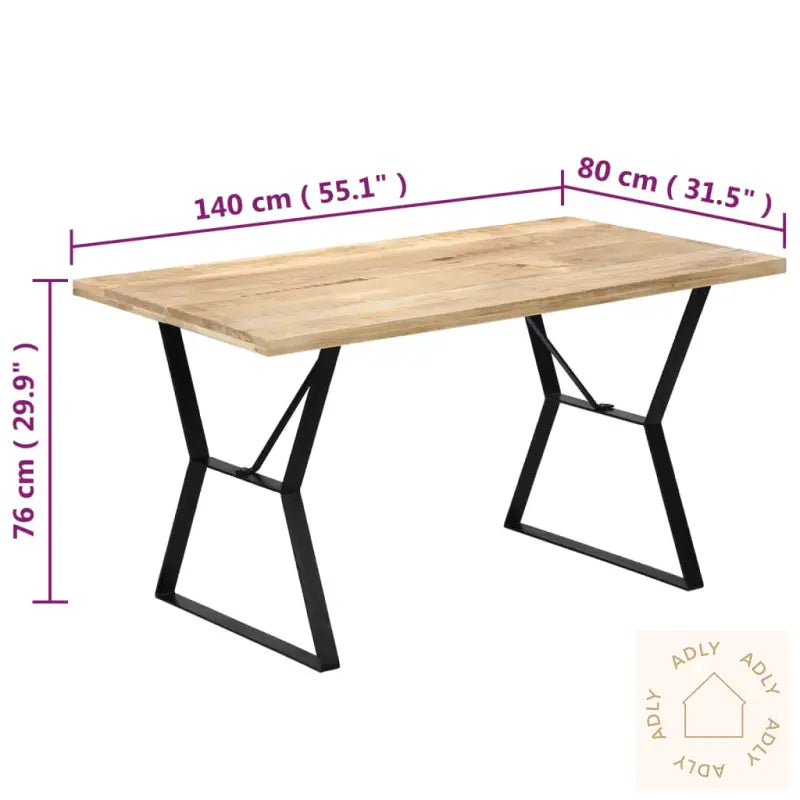 Spisebord 140X80X76 Cm Heltre Mango