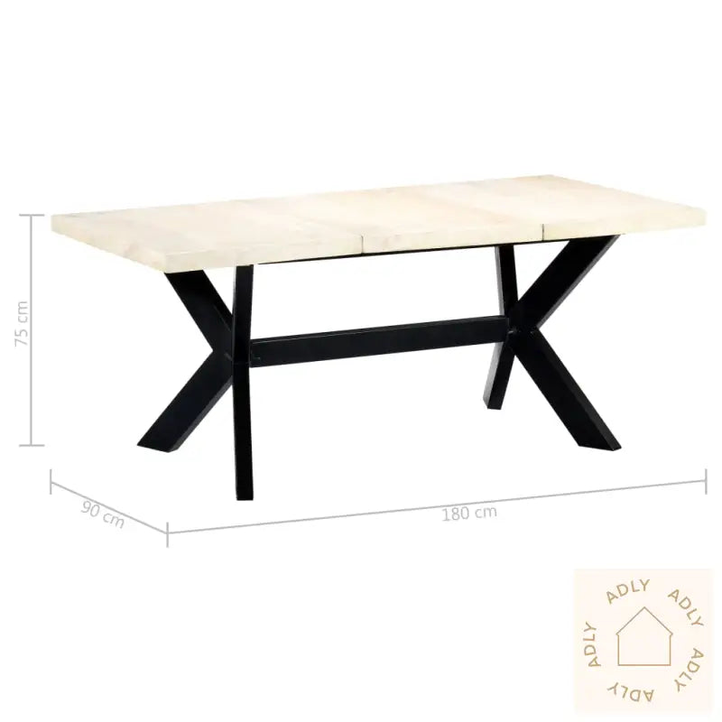 Spisebord Hvit 180X90X75 Cm Heltre Mango