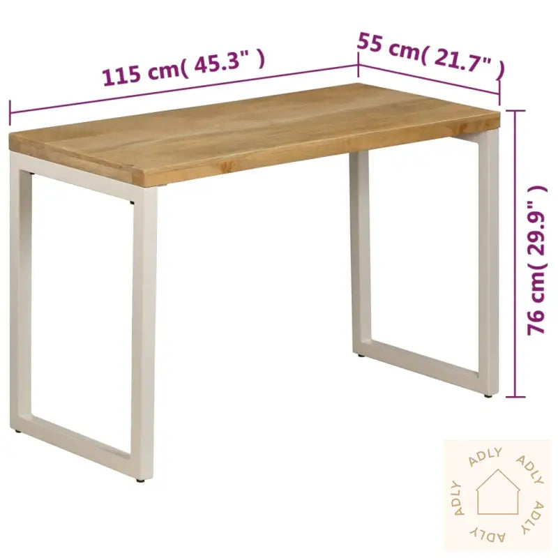 Spisebord 115X55X76 Cm Heltre Mango Og Stål
