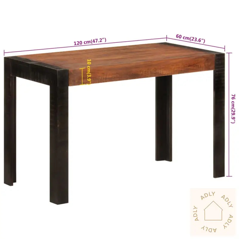 Spisebord Honningbrun 120X60X76 Cm Heltre Mango