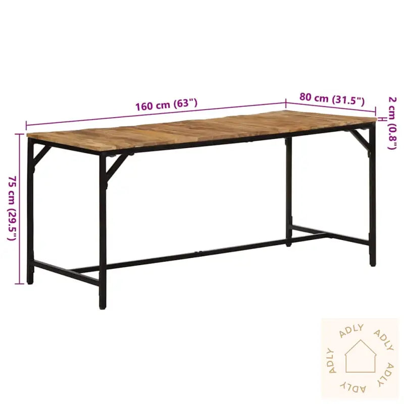 Spisebord 160X80X75 Cm Grov Heltre Mango