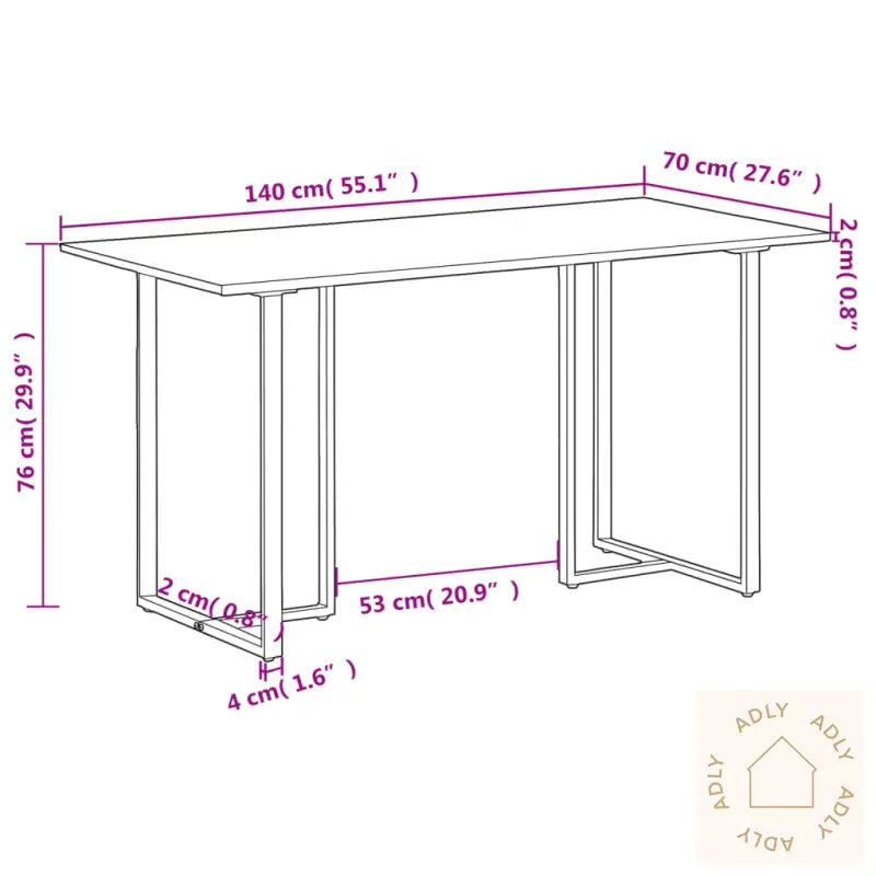 Spisebord 140 Cm Grovt Mangotre